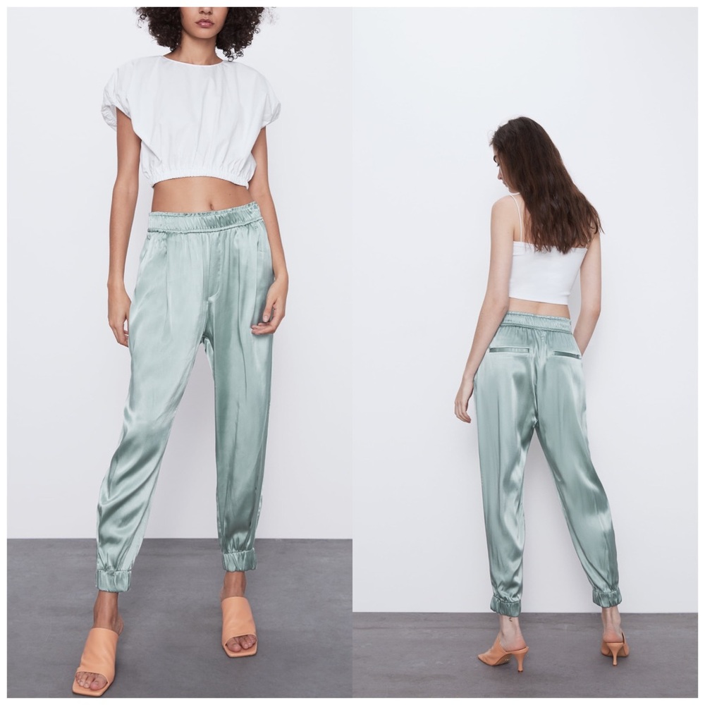 ❌SOLD❌Zara Satin Effect Jogger Pants